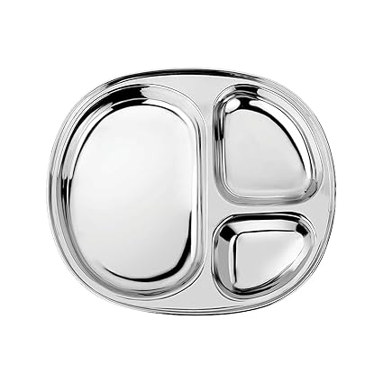 Steel Plates for Kids - Divided Plates for Toddlers