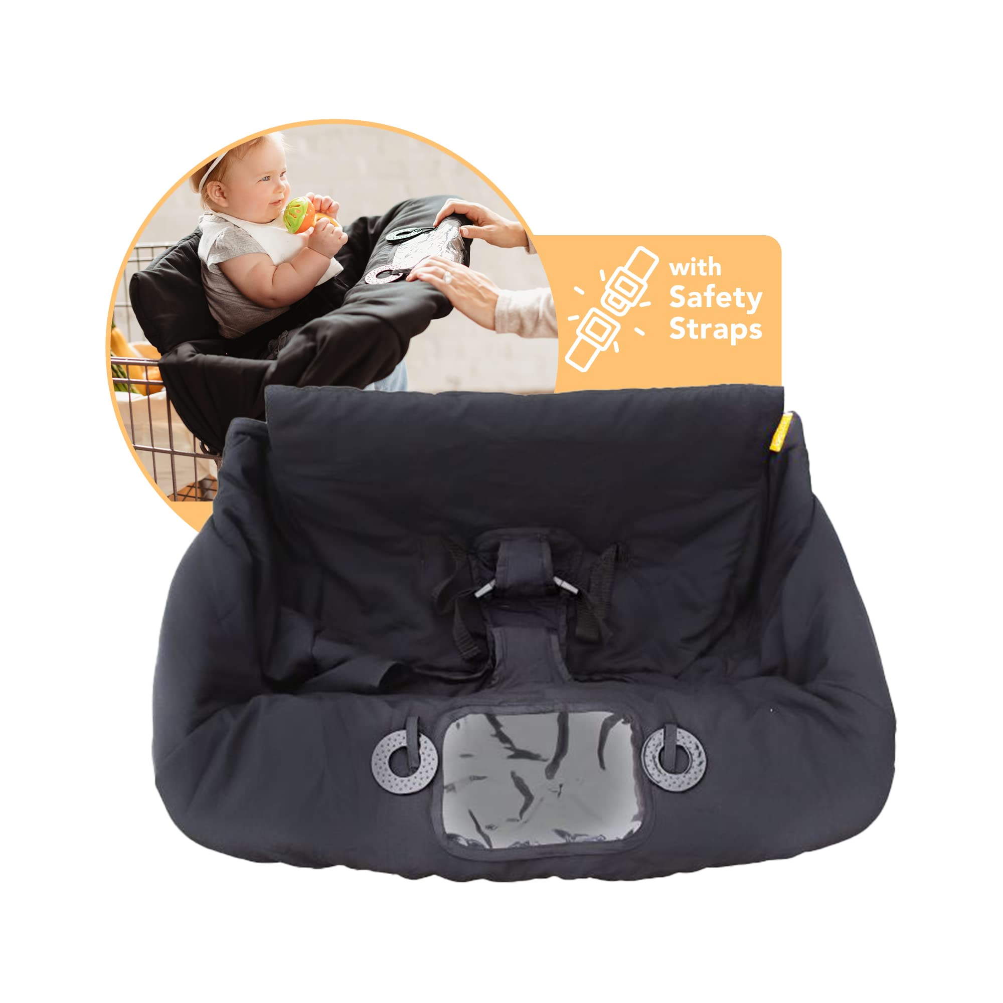 2-in-1 Cushy High Chair Cover and Shopping Cart Cover for Baby, Comfortable Cover