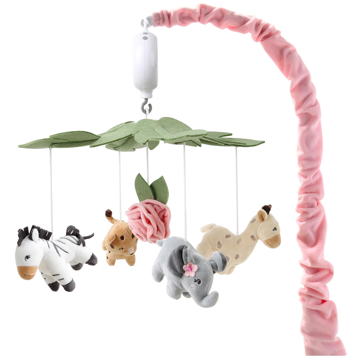 Crib Mobile for Girls - Soft Pink Musical Baby Crib Mobile with 12