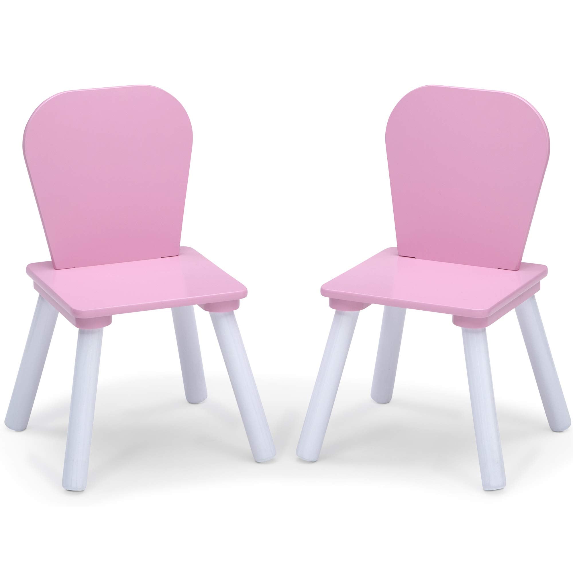 4-Piece Toddler Playroom Set, Pink/White