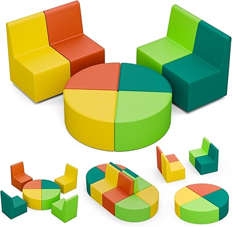 MX-03 8 PCS Kids Sofa Set, Daycares Chairs for Toddlers Activities