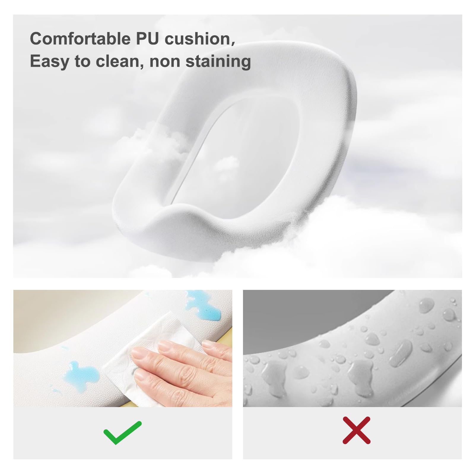 Bebamour Potty Training Toilet 3 in 1 Multi-Functional Potty Seat Detachable Baby Potty Step Stool Anti-Slip Stable Potty Training Toilet with 100 Pack Trash Bags for Baby Toddler Kids(Grey)