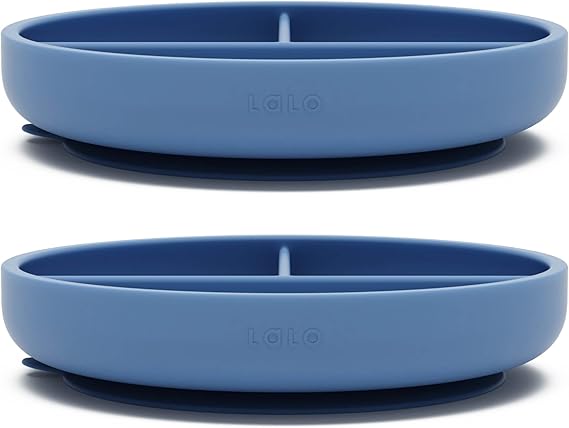 Plates - 2 Pack, 100% Silicone Non-Toxic BPA-Free Baby Plates