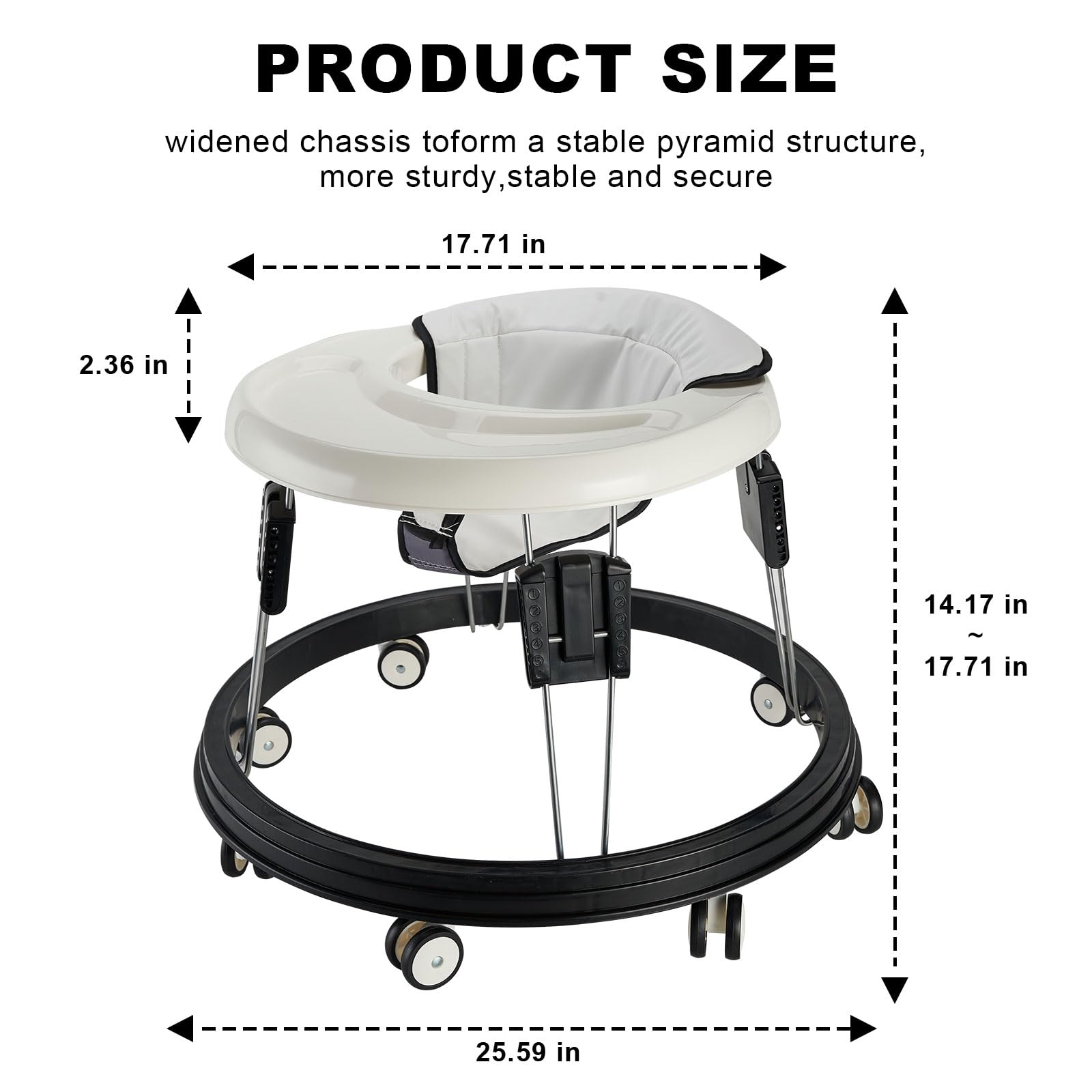 Adjustable Baby Walker with Easy Clean Tray