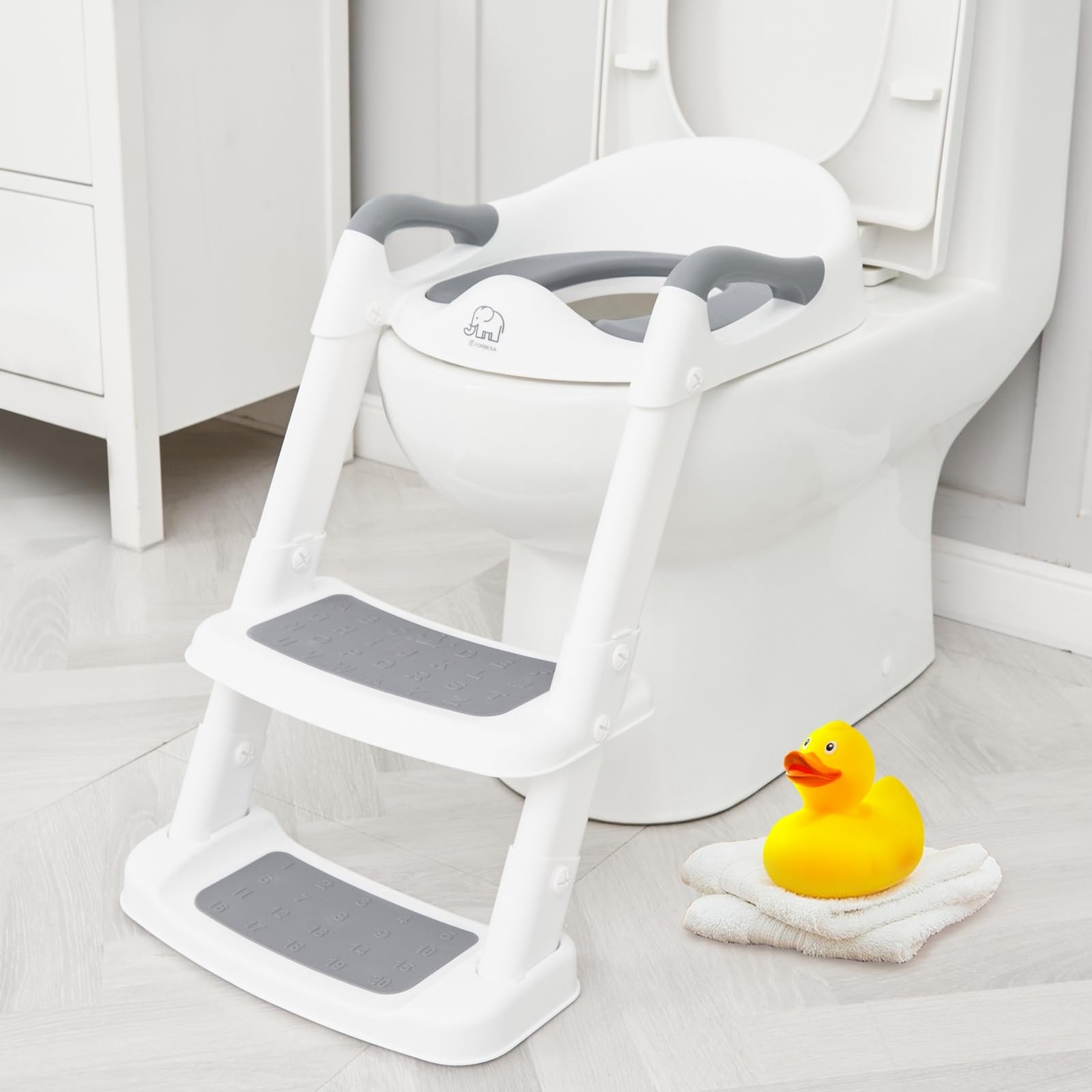 Potty Training Toilet Seat with Step Stool Ladder, Toddler Kids Potty Seat for Boys Girls