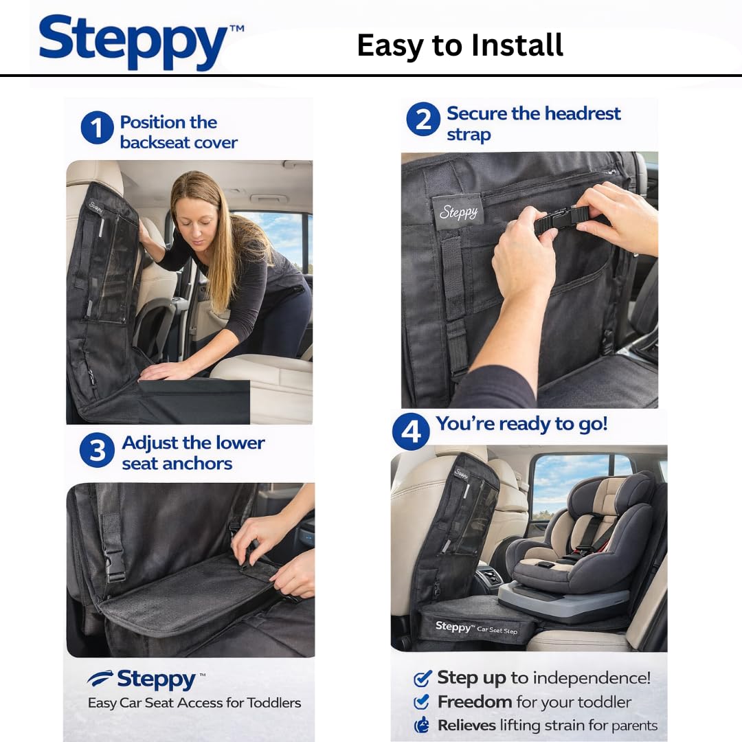 4-in-1 Car Seat Footrest for Kids with Seat Protector and Tablet Holder