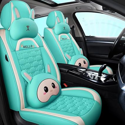 Cute Cartoon Rabbit Comfortable Car Seat Covers with Waterproof PU