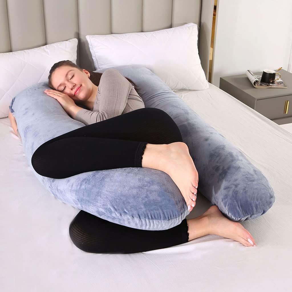 Pregnancy Pillow U-shaped Maternity Pillow Crystal Velvet Detachable Nursing Pillow