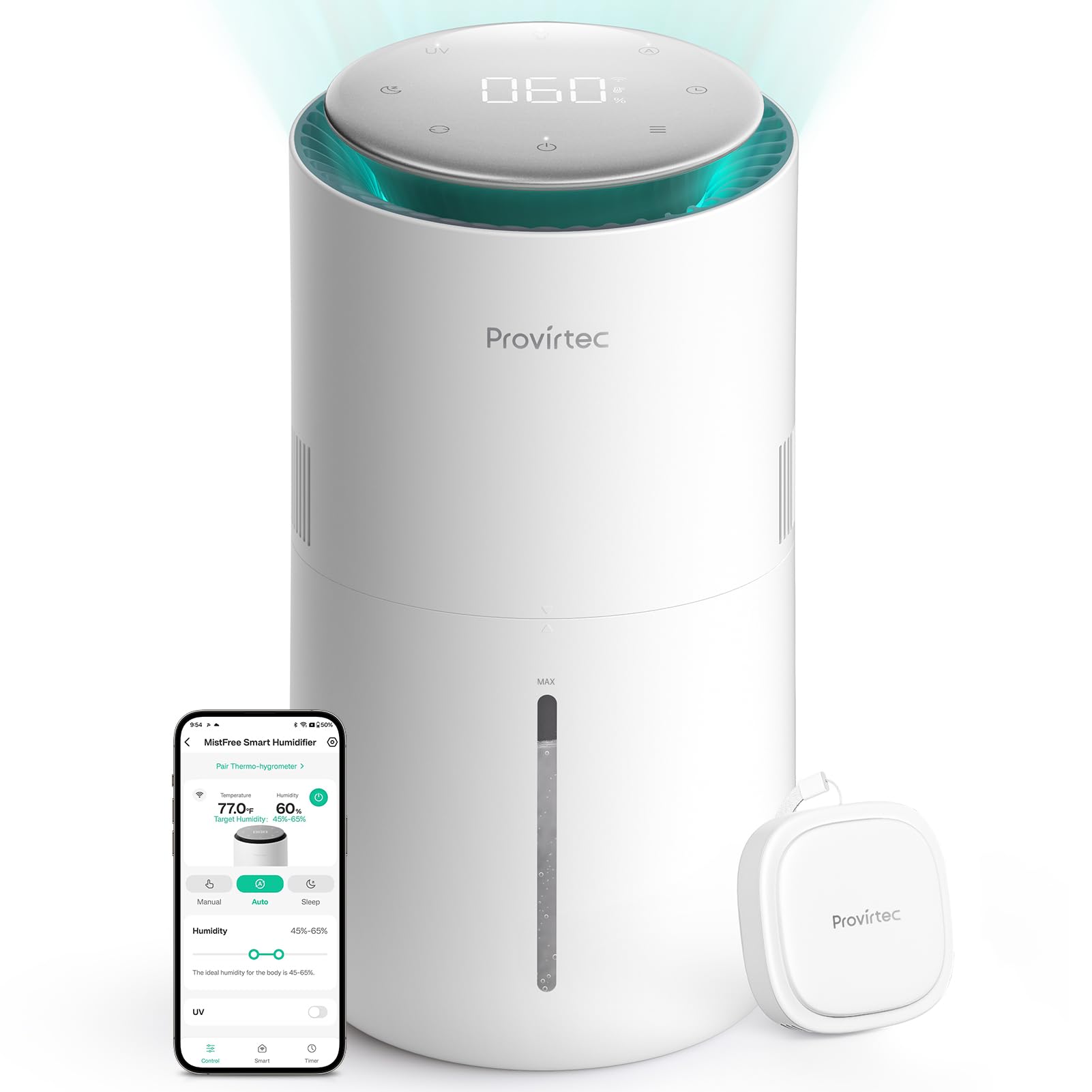 MistFree Smart Humidifier for Bedroom, Evaporative Humidifier No White Dustdif