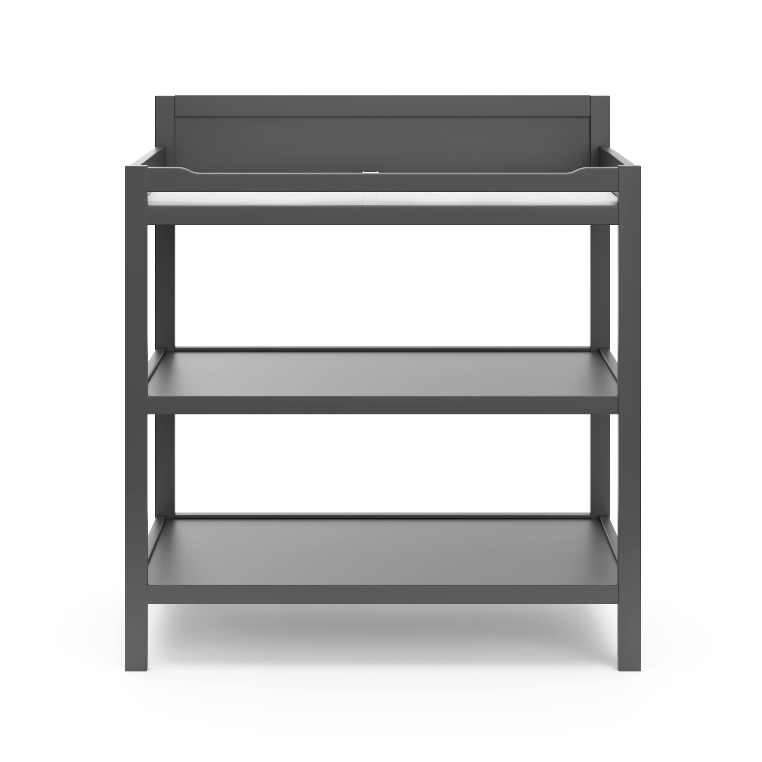 Nursery Changing Table with Water-Resistant Pad and Storage Shelves