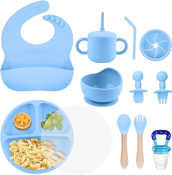 Silicone Baby Feeding Set, BPA Free Baby Feeding Essentials, Baby Suction Bowl