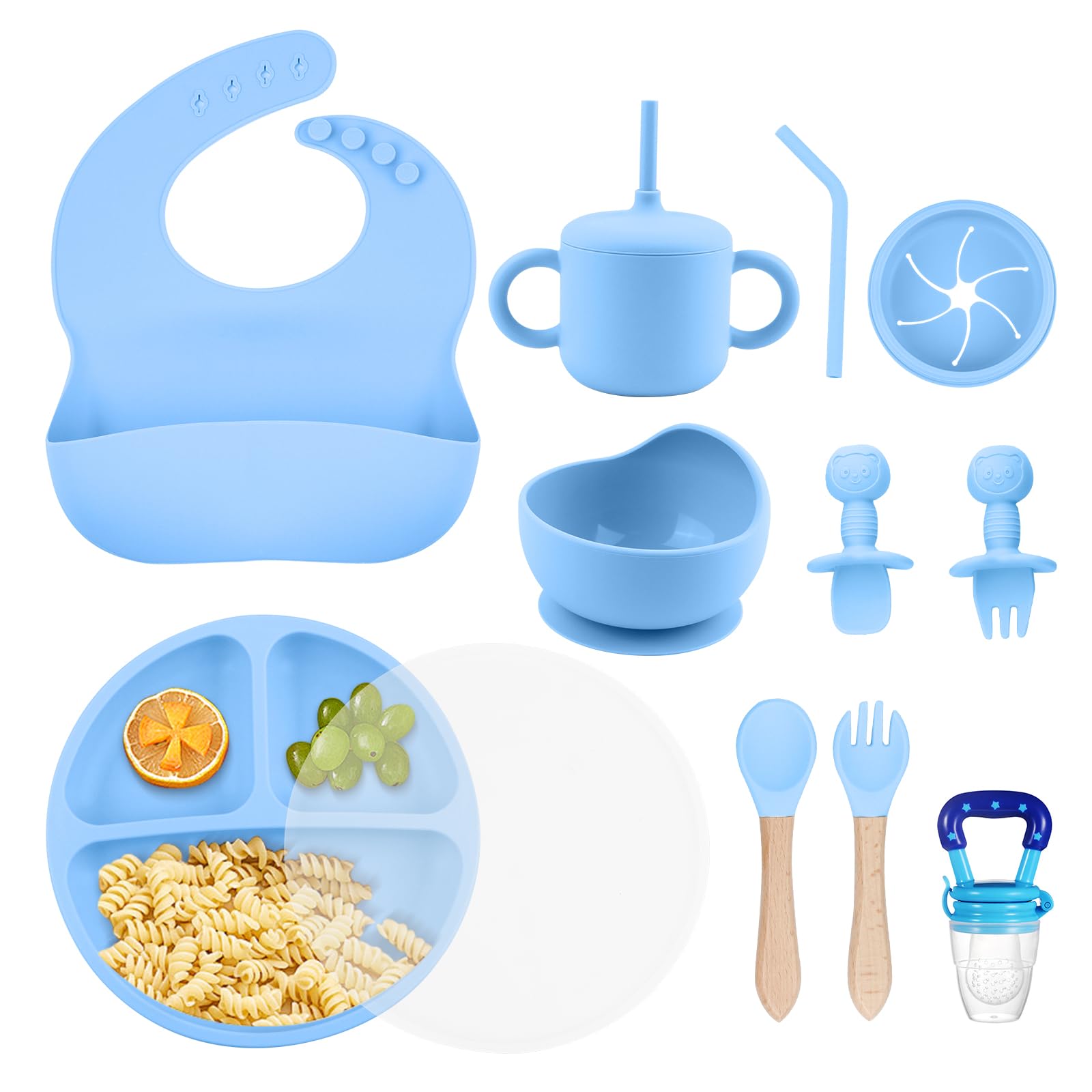 Silicone Baby Feeding Set, BPA Free Baby Feeding Essentials, Baby Suction Bowl