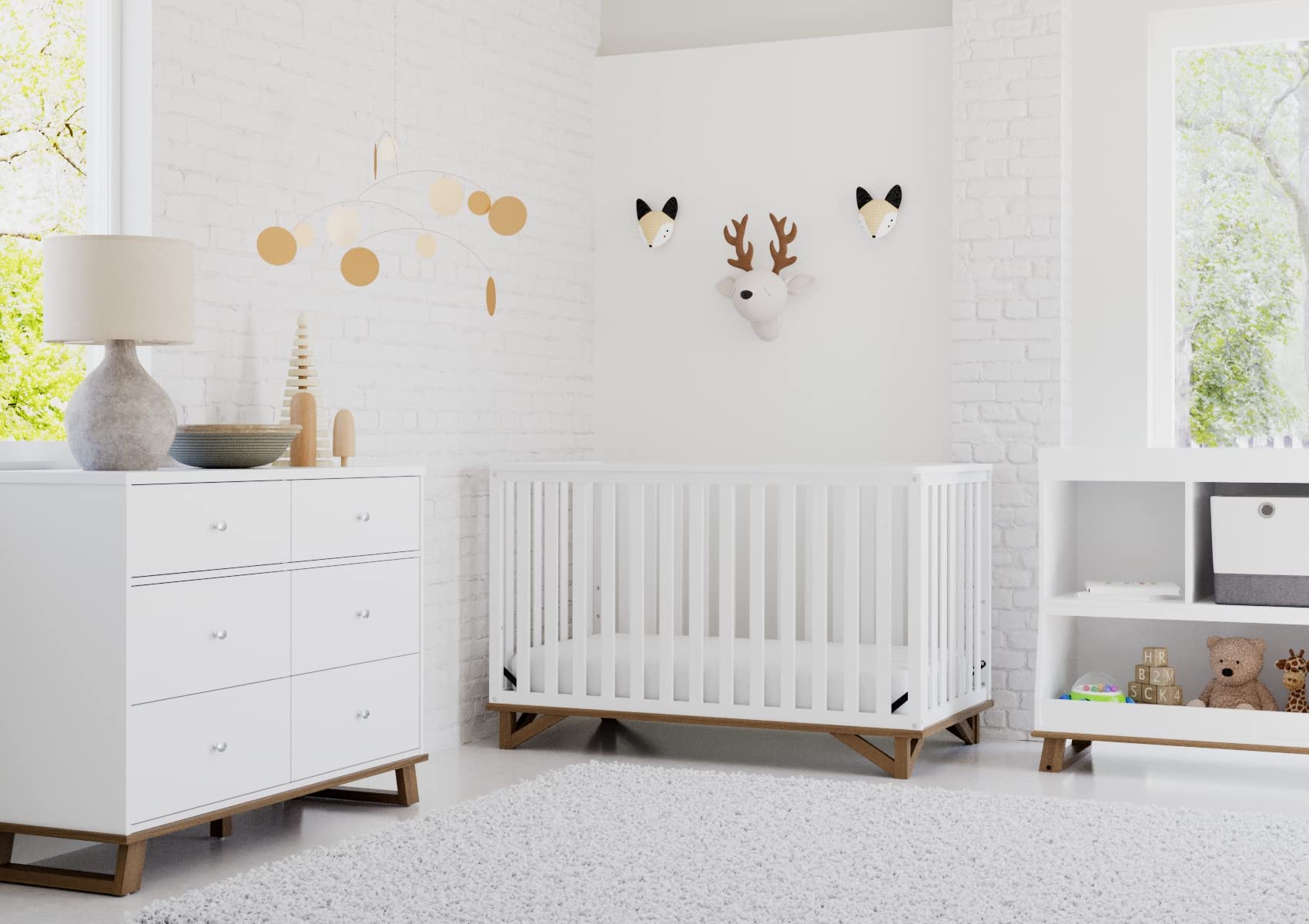Santa Monica 5-in-1 Convertible Crib with Two-Tone Design