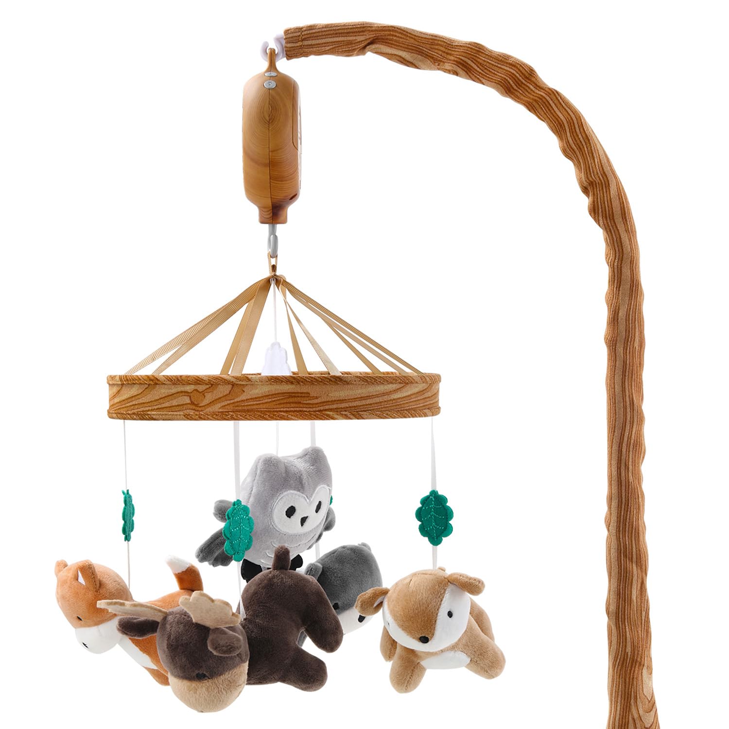 Crib Mobile for Boys or Girls - Woodgrain Musical Baby Crib Mobile