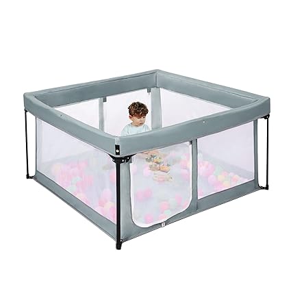 Portable Baby Playpen with Padded Floor, Foldable Play Yard for Babies and Toddlers