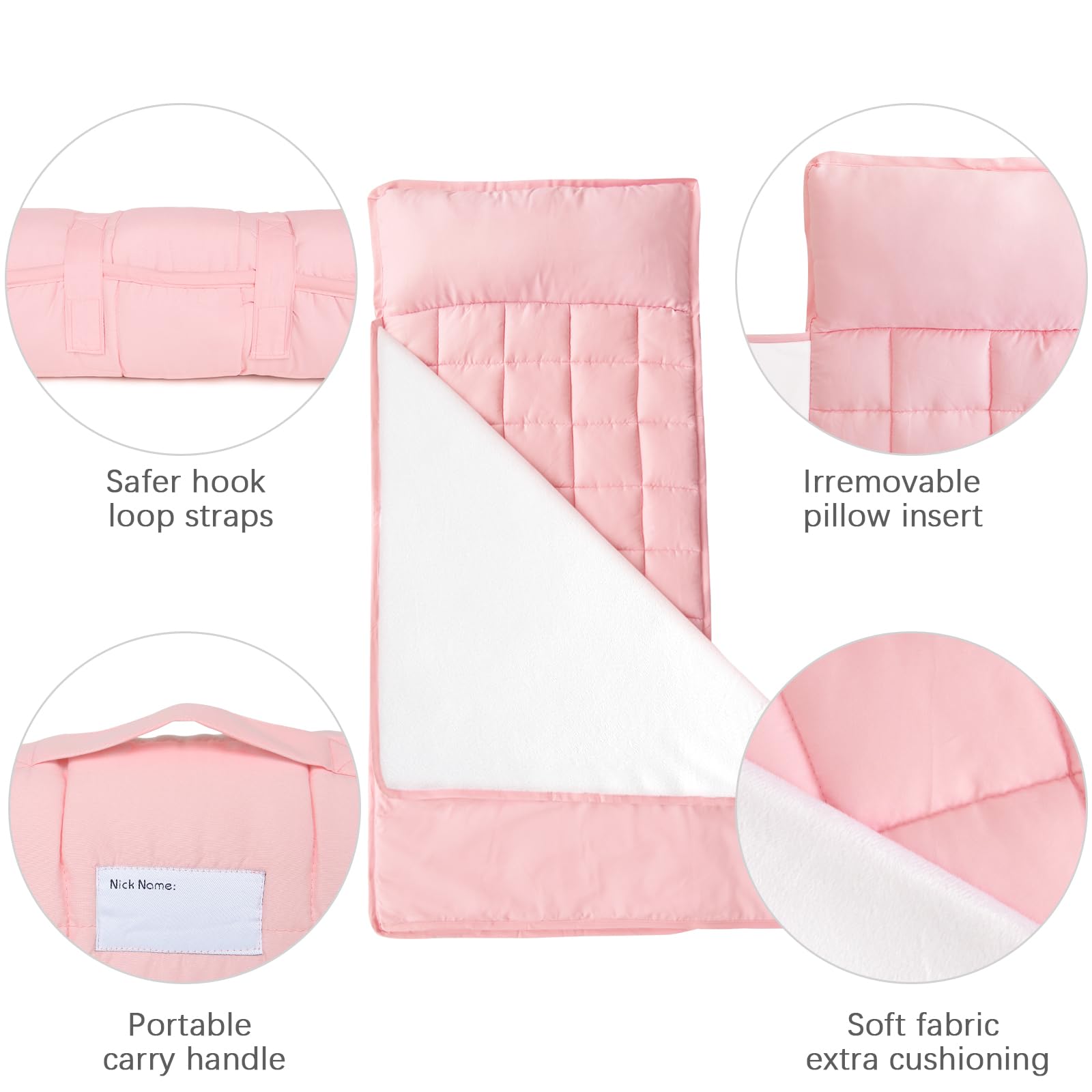 Toddler Nap Mat with Fleece Blanket