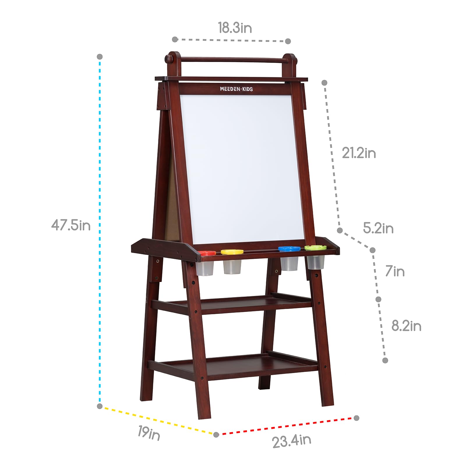 MEEDEN Art Easel for Kids: Double-Sided Wooden Kids Easel with Paper Roll for Boys Girls - All-in-One Kids Art Easel with Chalkboard & Magnetic Whiteboard or Aged 4-8, 8-12 Painting Drawing