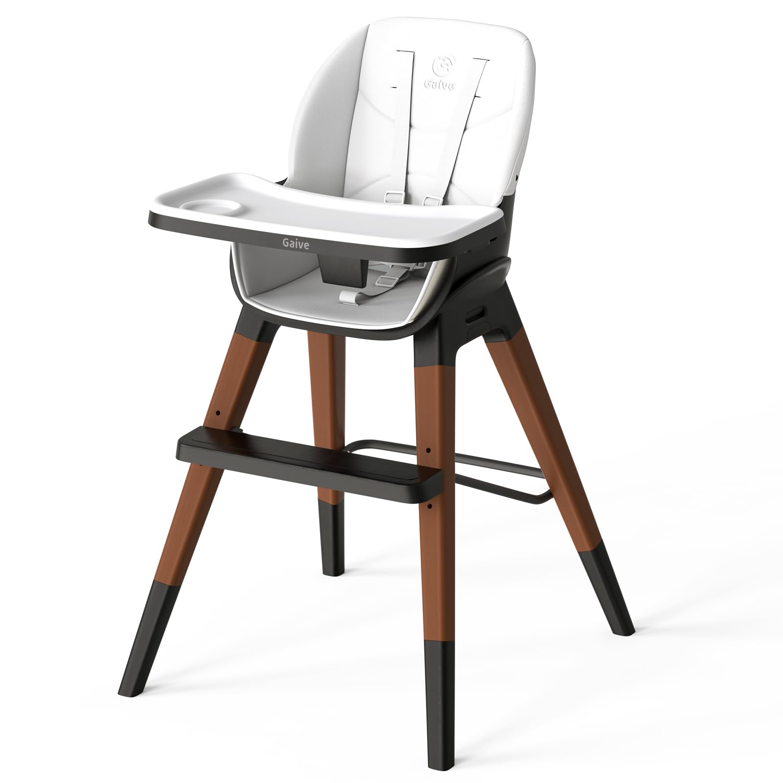 8 in 1 Highchair, Convertible Wooden Baby High Chair with Tray