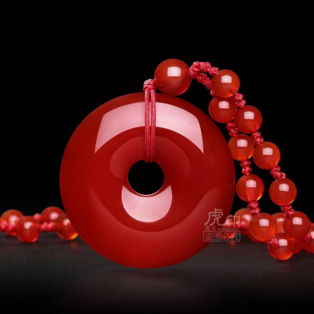 Handmade Agate Beads Bracelet 玉髓平安扣吊坠玉石项链生日礼物大小饰品男款女款玉佩