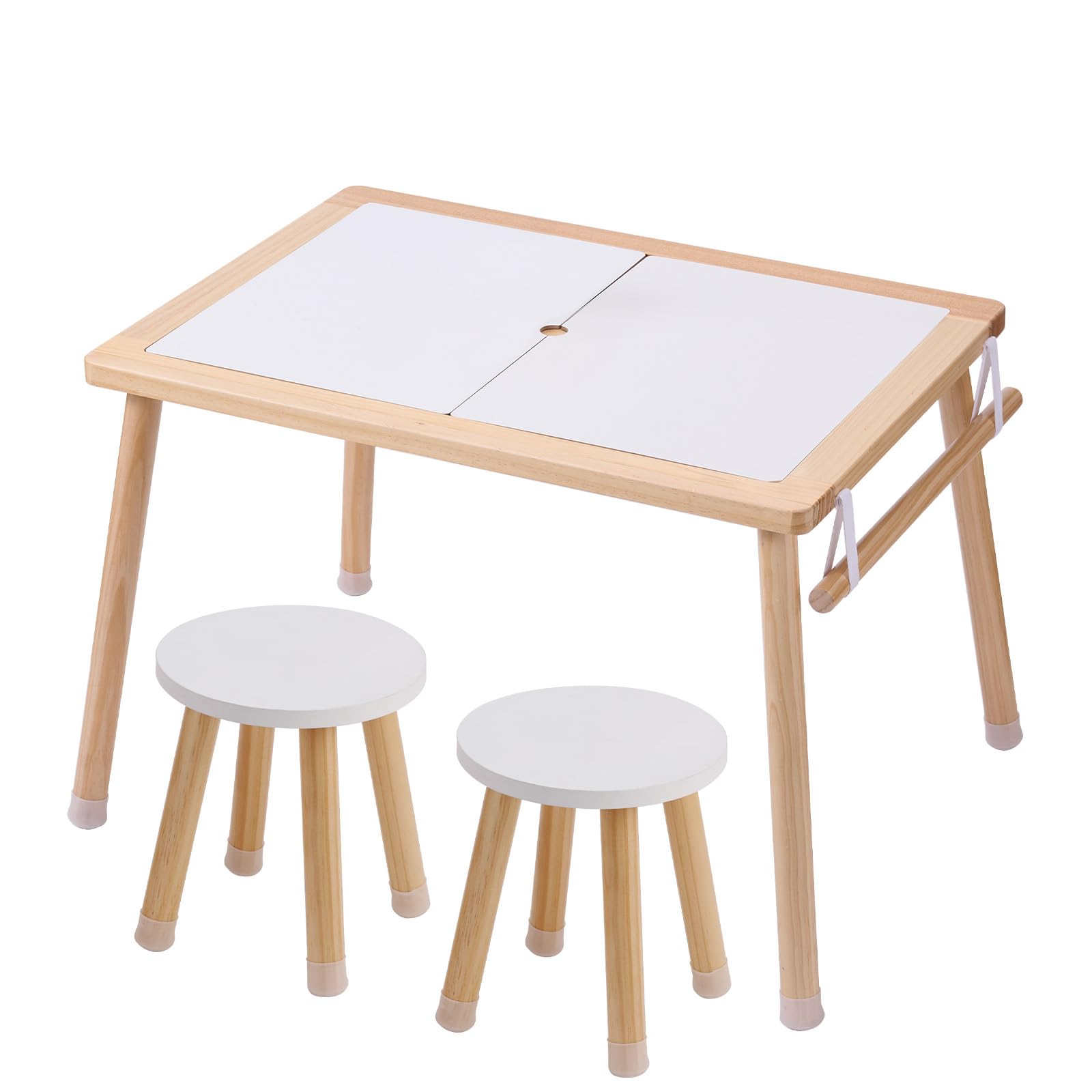 Sensory Table and Chairs Set, Toddlers Activity Table with 2 Stools