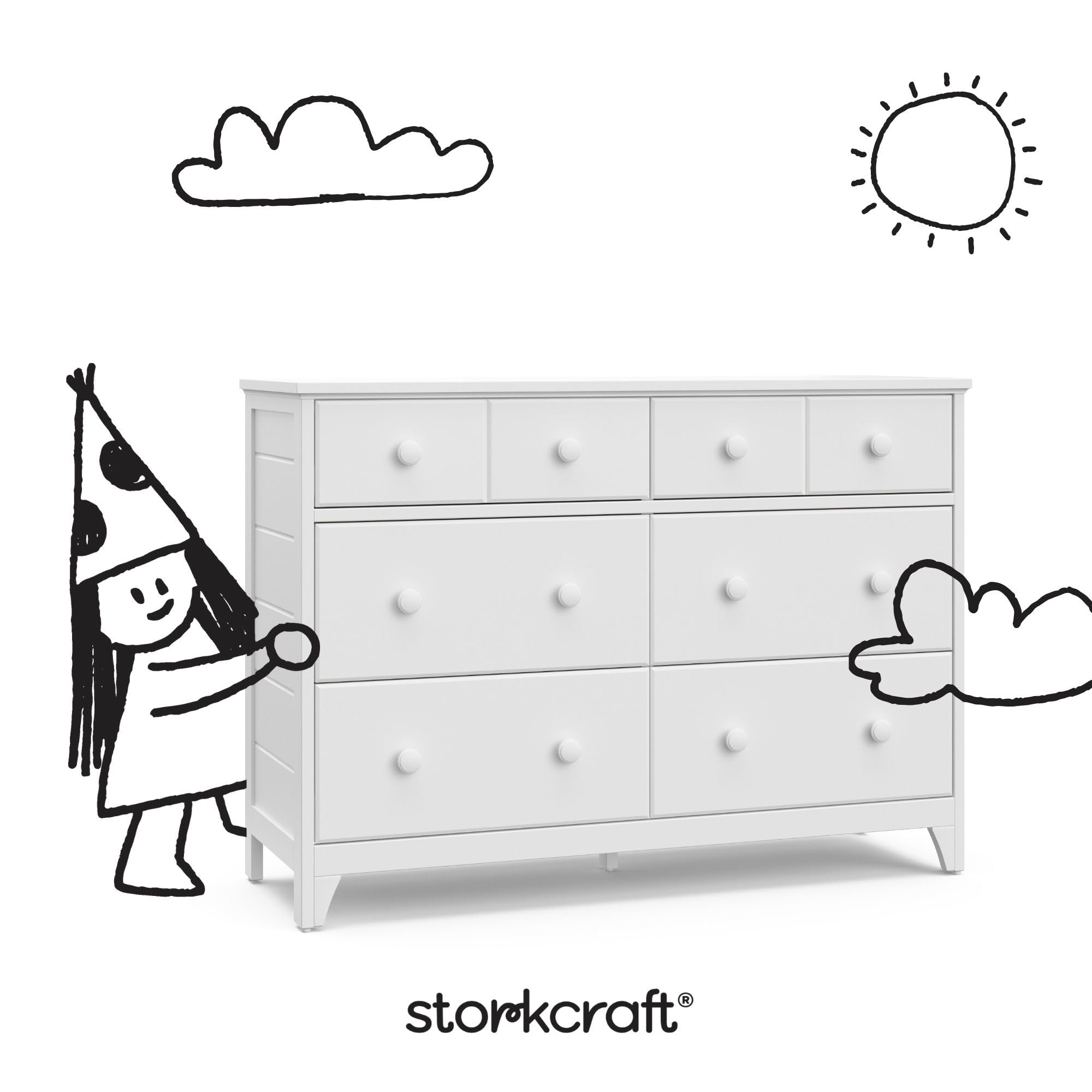 6-Drawer Nursery Dresser with Interlocking Safety System
