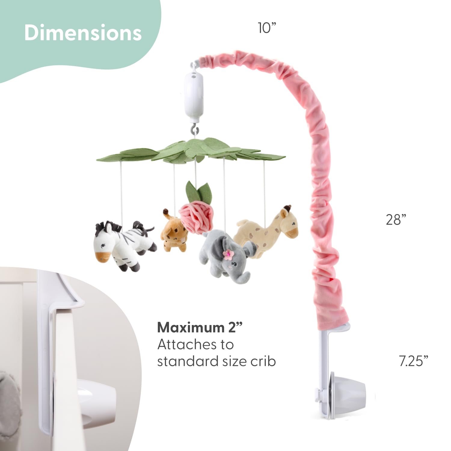 Musical Crib Mobile with Safari Animals