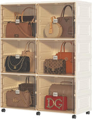 10 Cubbies Handbag Storage Organizer for Closet,Purse Organizer Shoe&Boots Cabinet