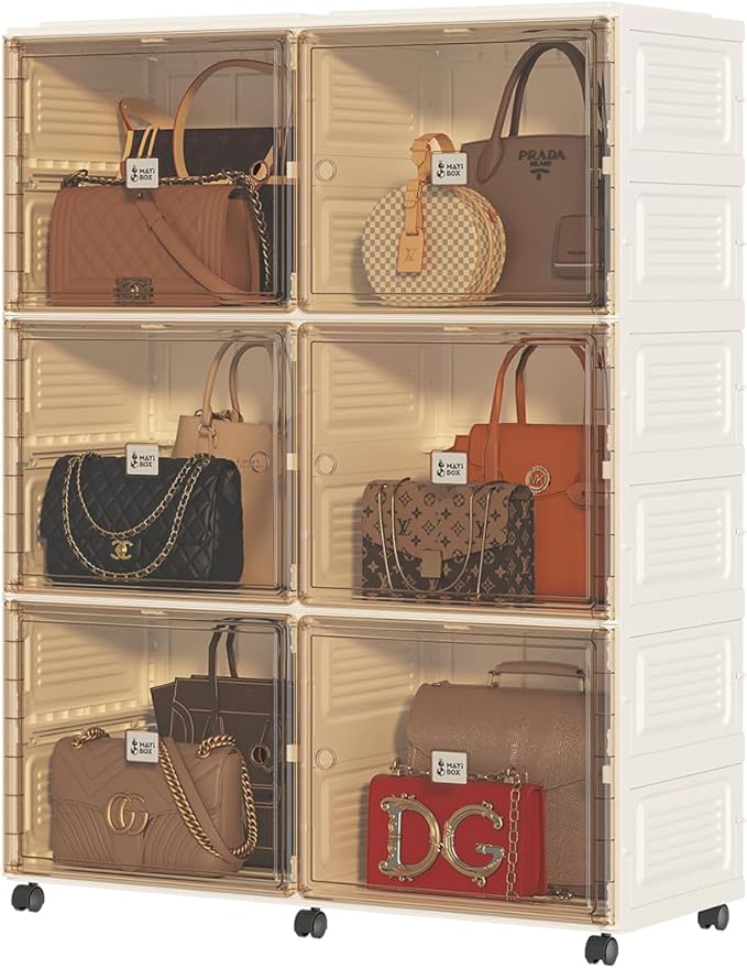10 Cubbies Handbag Storage Organizer for Closet,Purse Organizer Shoe&Boots Cabinet