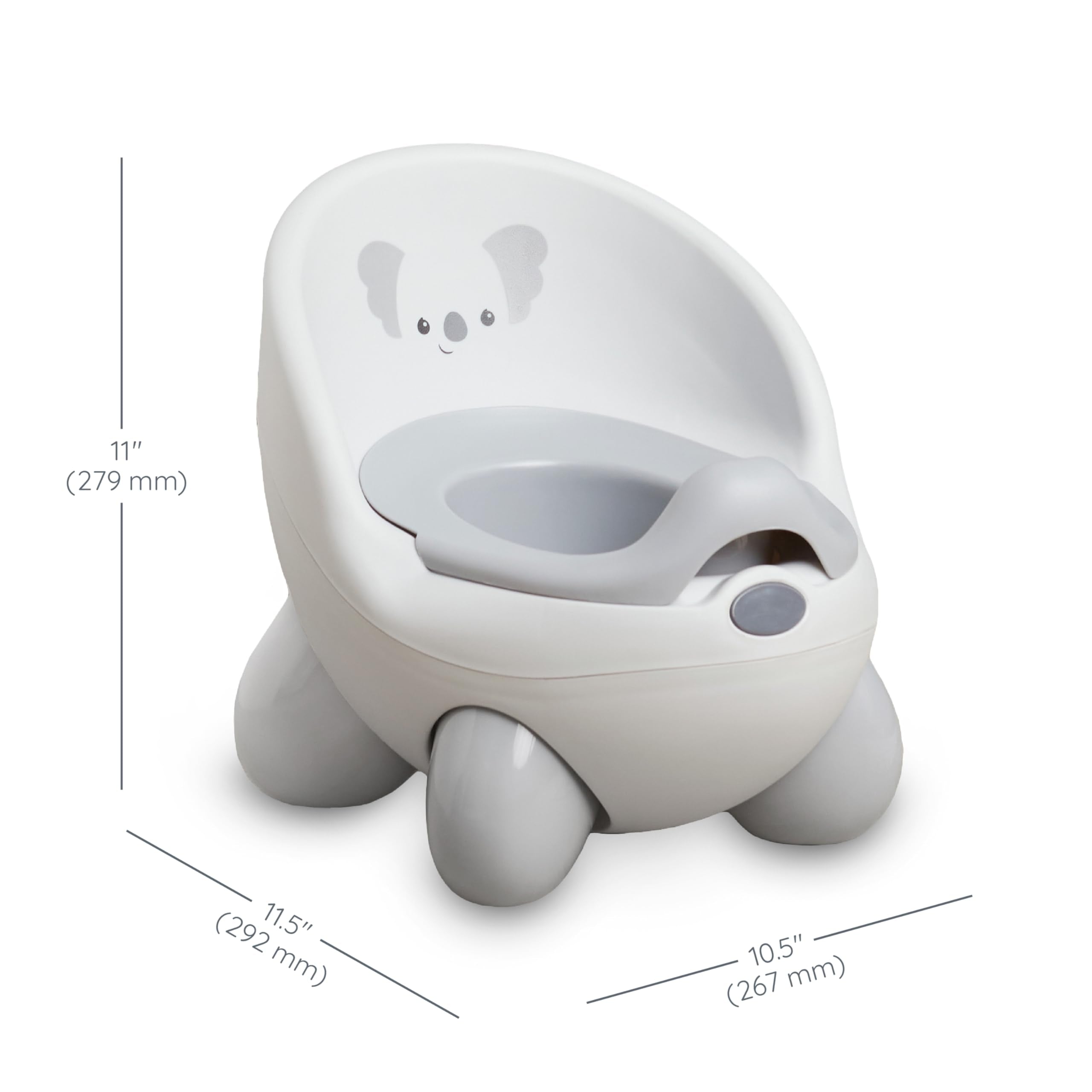 Infantino Potty Pals Potty Seat - Potty Training Toilet, Removable Bowl with Splashguard, Slip Resistant Feet, Gray Koala