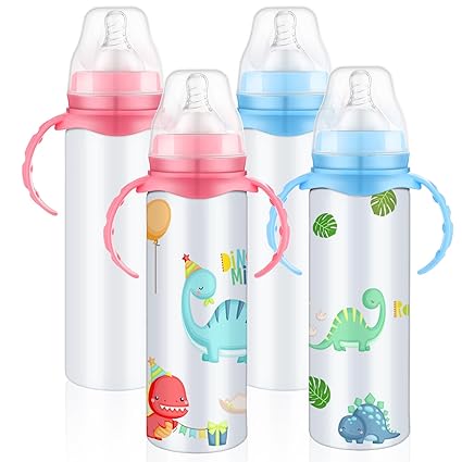 Sublimation Blank Sippy Cups with Handle 8oz, Non-toxic Stainless