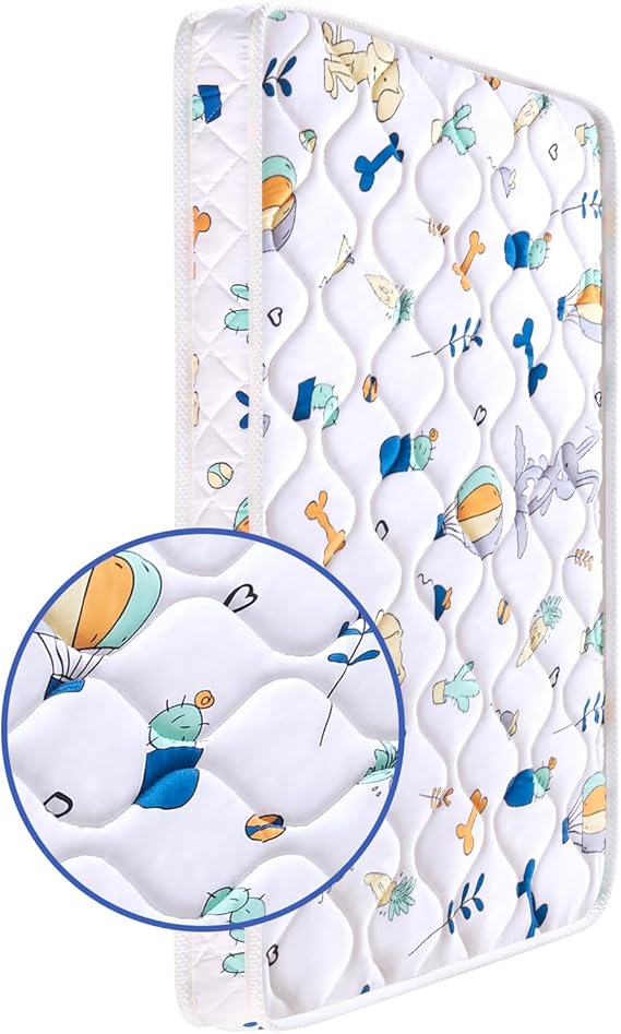 38’’x24’’ Mini Crib Mattress, Thickened Soft Breathable Foam