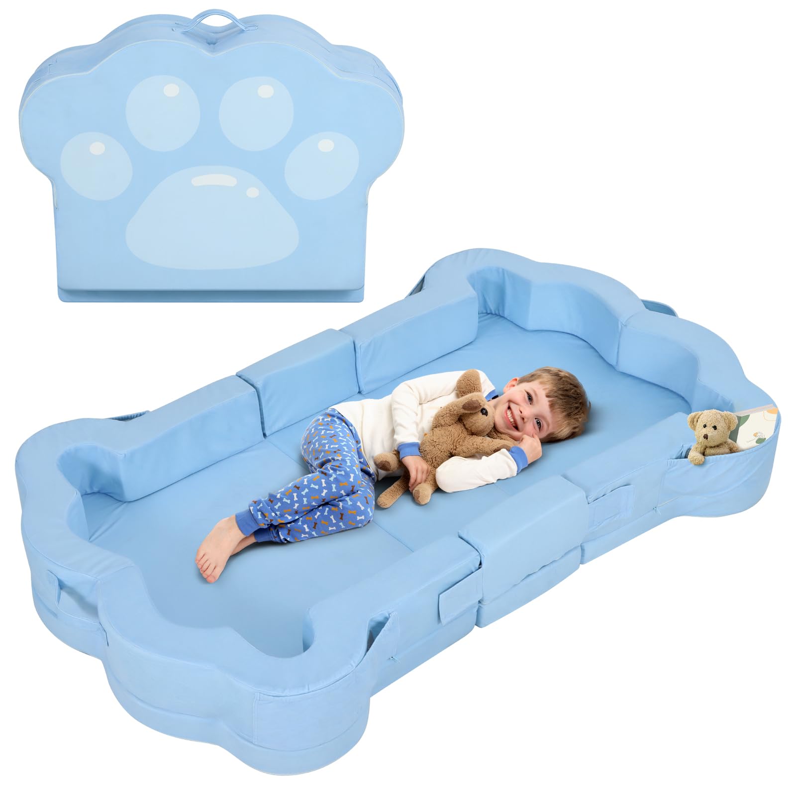 Foldable Portable Toddler Travel Bed with Washable Cover