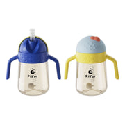 Weighted Straw Sippy Cup Spill Proof Water Bottle with Fixed Handle for Baby 6+ Months