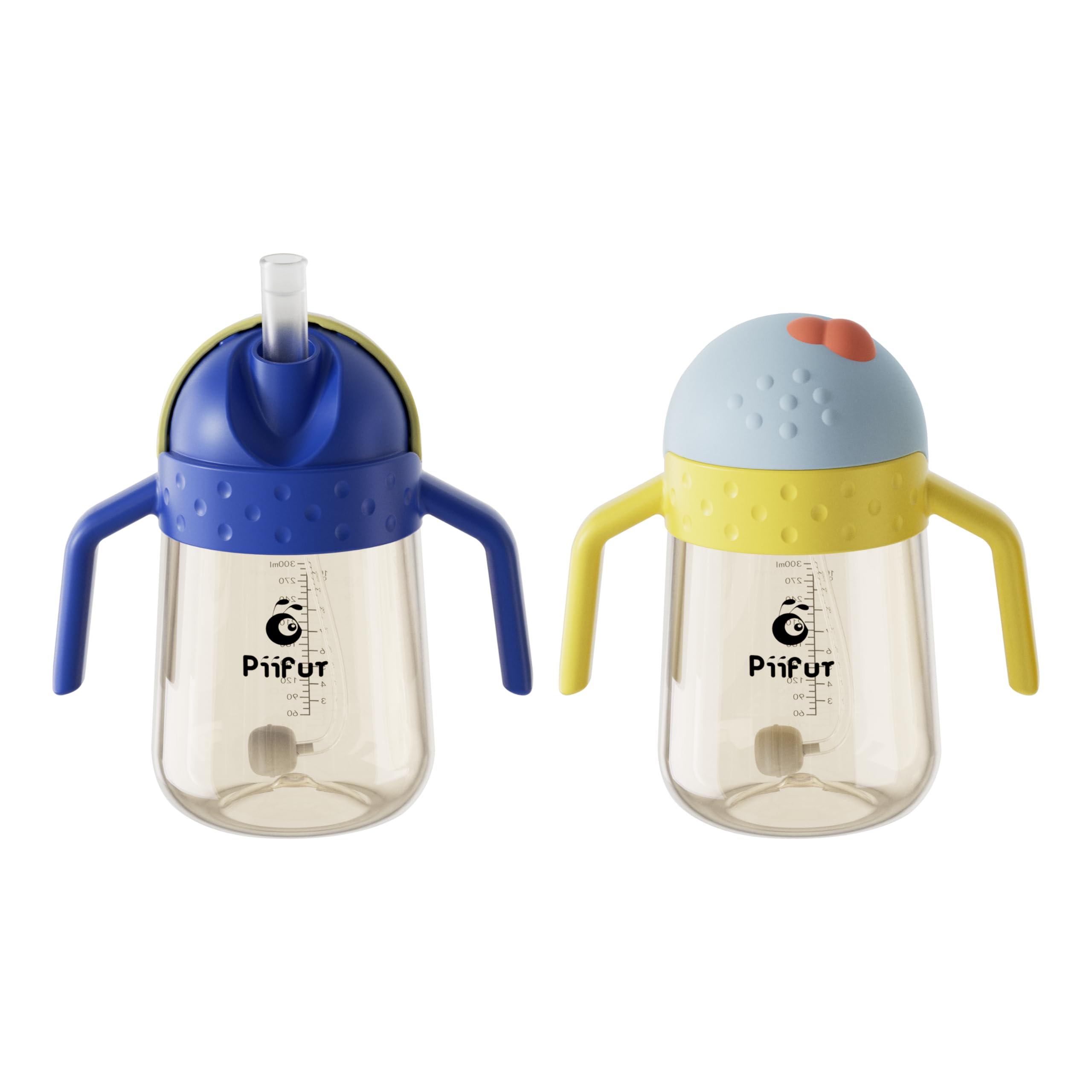 Weighted Straw Sippy Cup Spill Proof Water Bottle with Fixed Handle for Baby 6+ Months