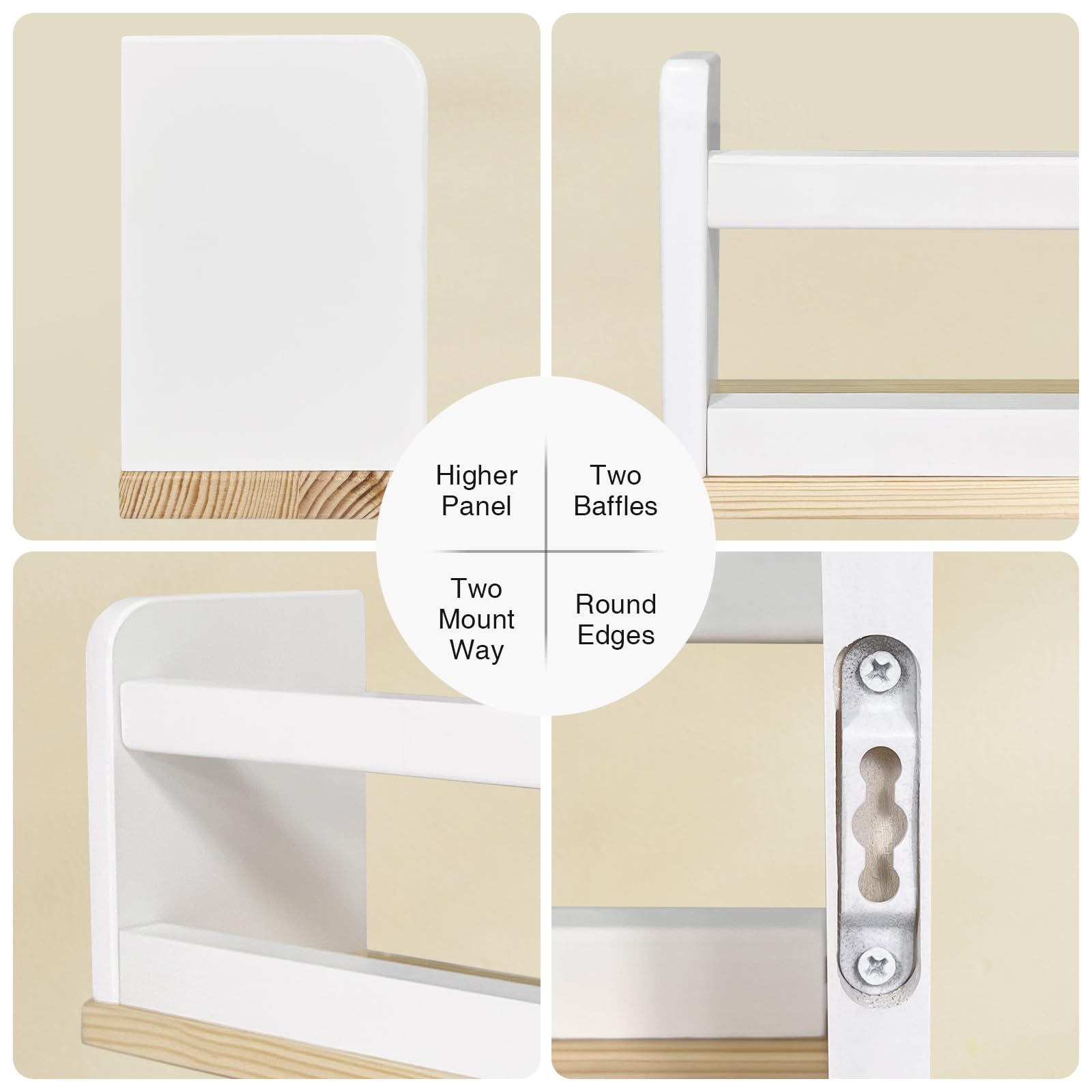 Floating Nursery Book Shelves for Wall 24 Inch