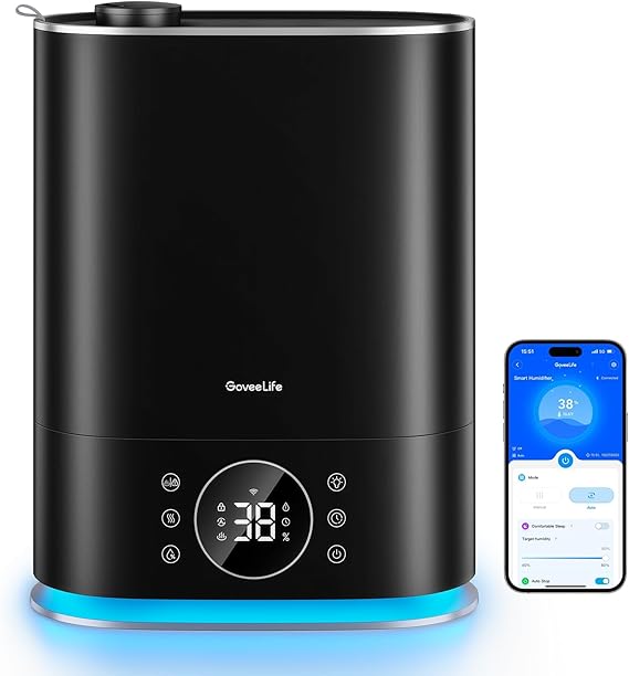 7L Humidifiers for Bedroom, Smart Top-Fill Cool & Warm Mist Humidifier Large Room