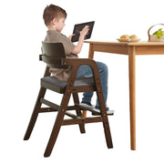 Solid Wood high Chairs for Toddlers,High Chair Grows with Kid for Dining