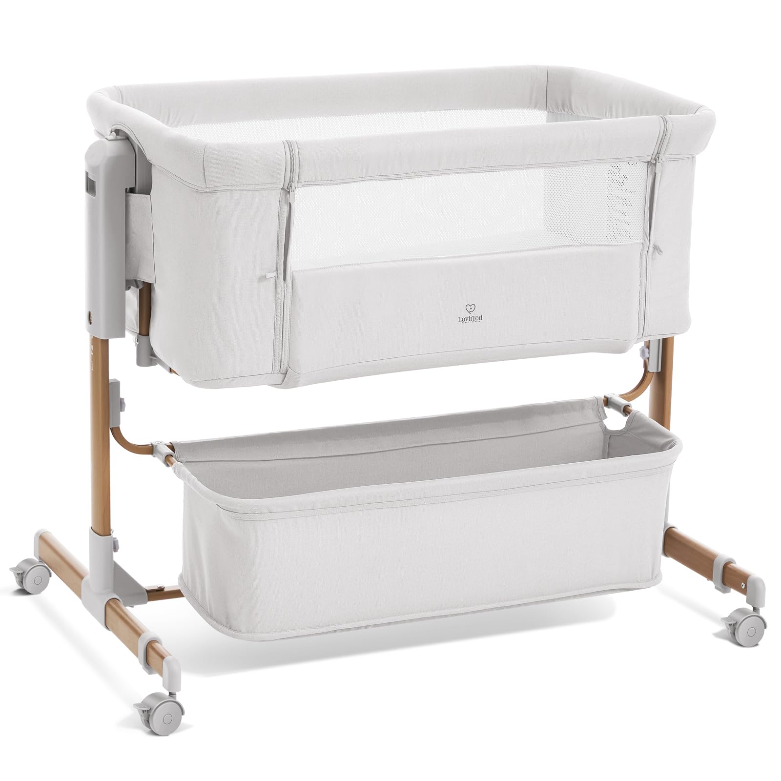 Rocking Bassinet, Bedside Bassinet, 6-Height Adjustable, Bassinet