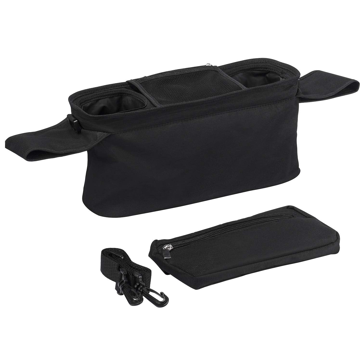 Universal Stroller Organizer with Insulated Cup Holder Detachable Phone Bag