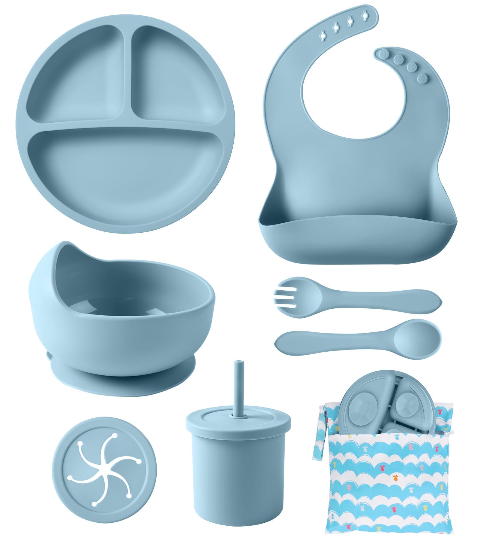 Silicone Baby Feeding Set, 10 Pcs Baby Led Weaning Supplies Baby Eating
