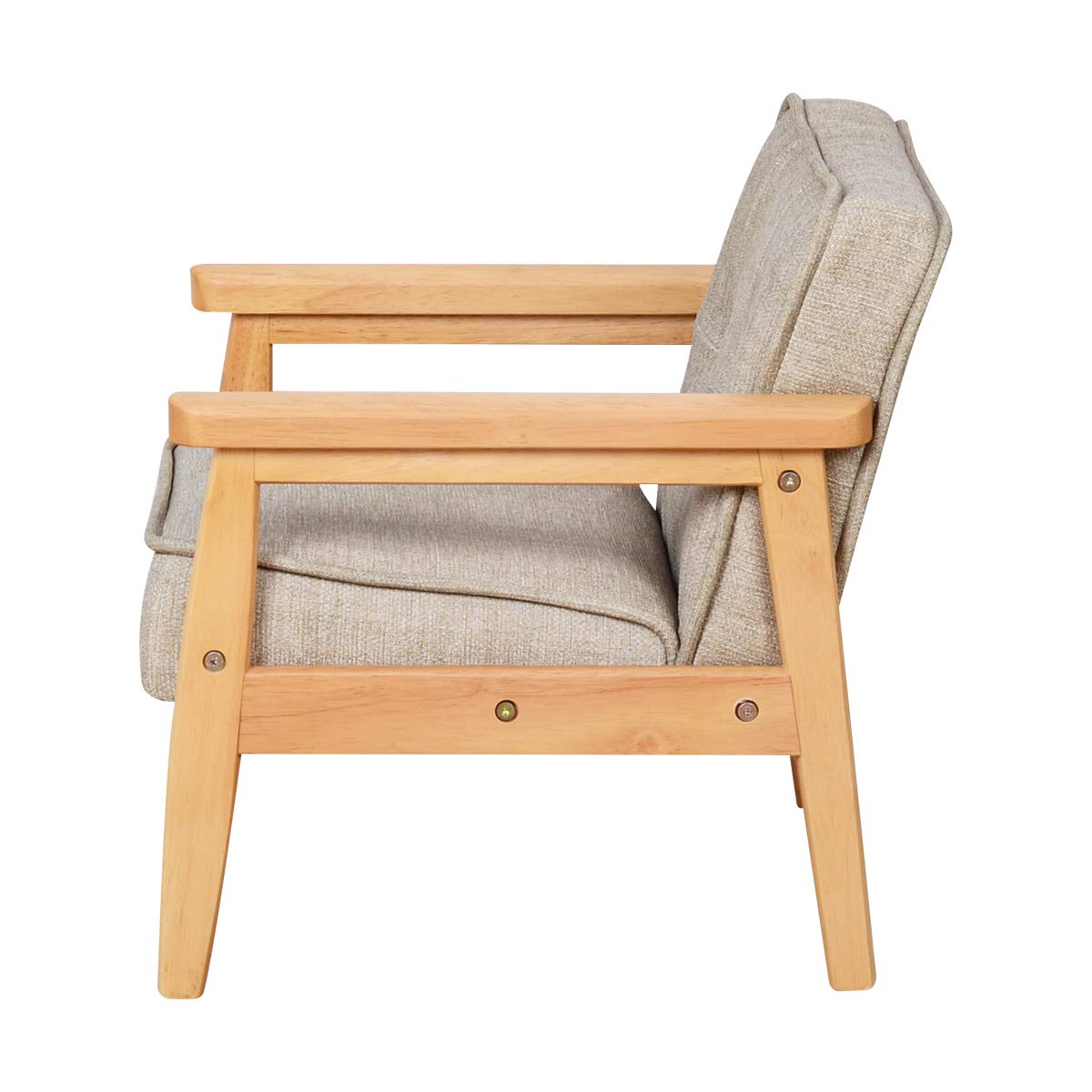 Upholstered Kids Armchair with Solid Wood Frame