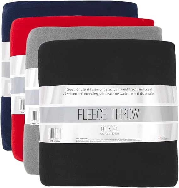 Twin Size Fleece Blankets in Bulk Microfiber Fleece Sherpa Blankets for