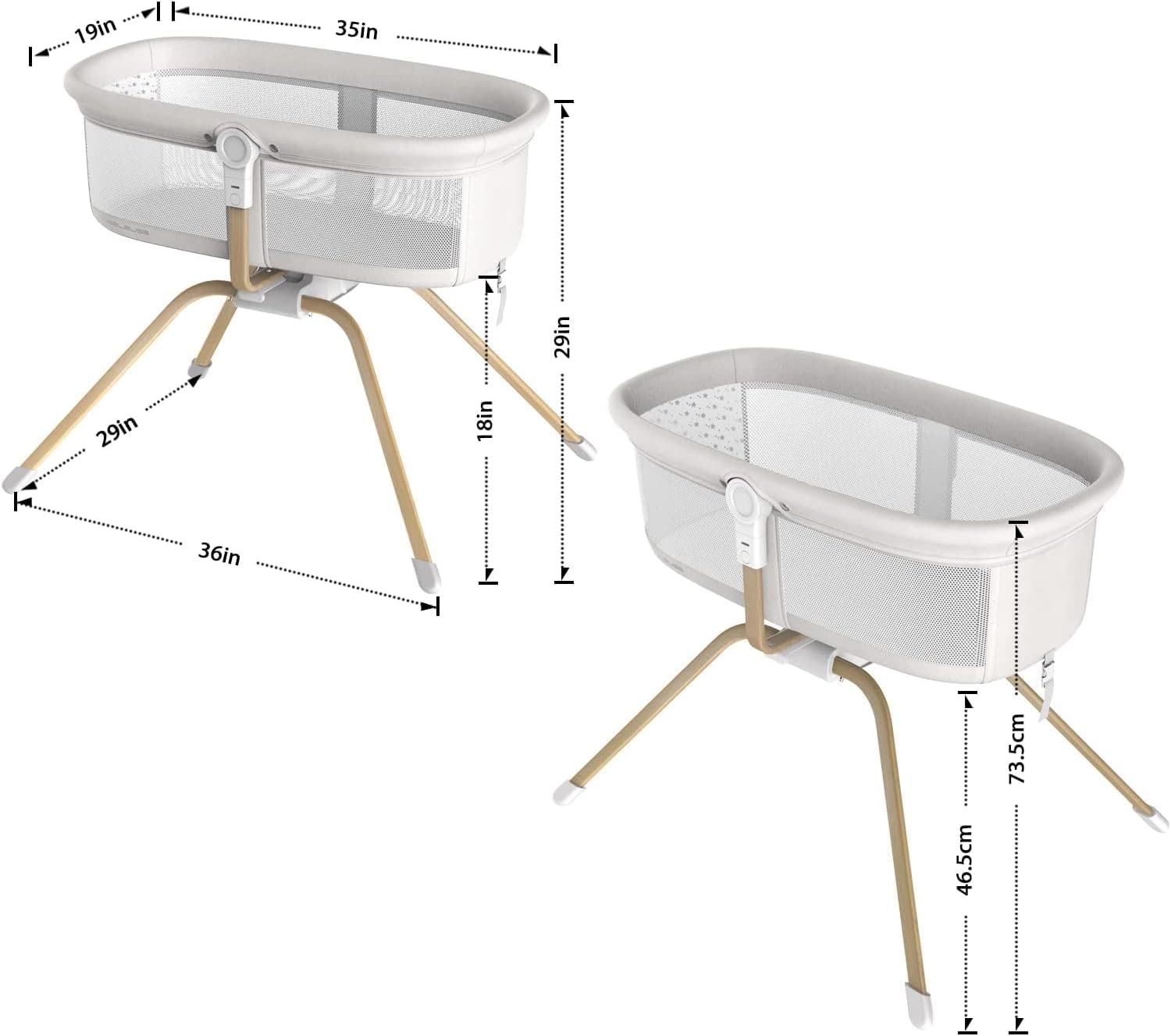 3-in-1 Rocking Baby Bassinet Bedside Sleeper