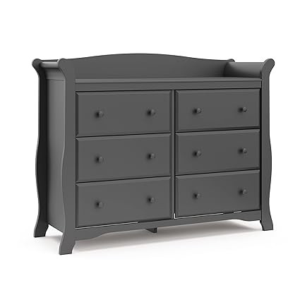 Avalon 6 Drawer Double Dresser (White) – Dresser for Kids Bedroom