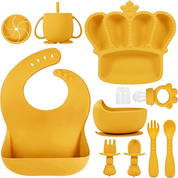 Silicone Baby Feeding Set 10 Pcs Baby Led Weaning Supplies Suction Bowl Divided