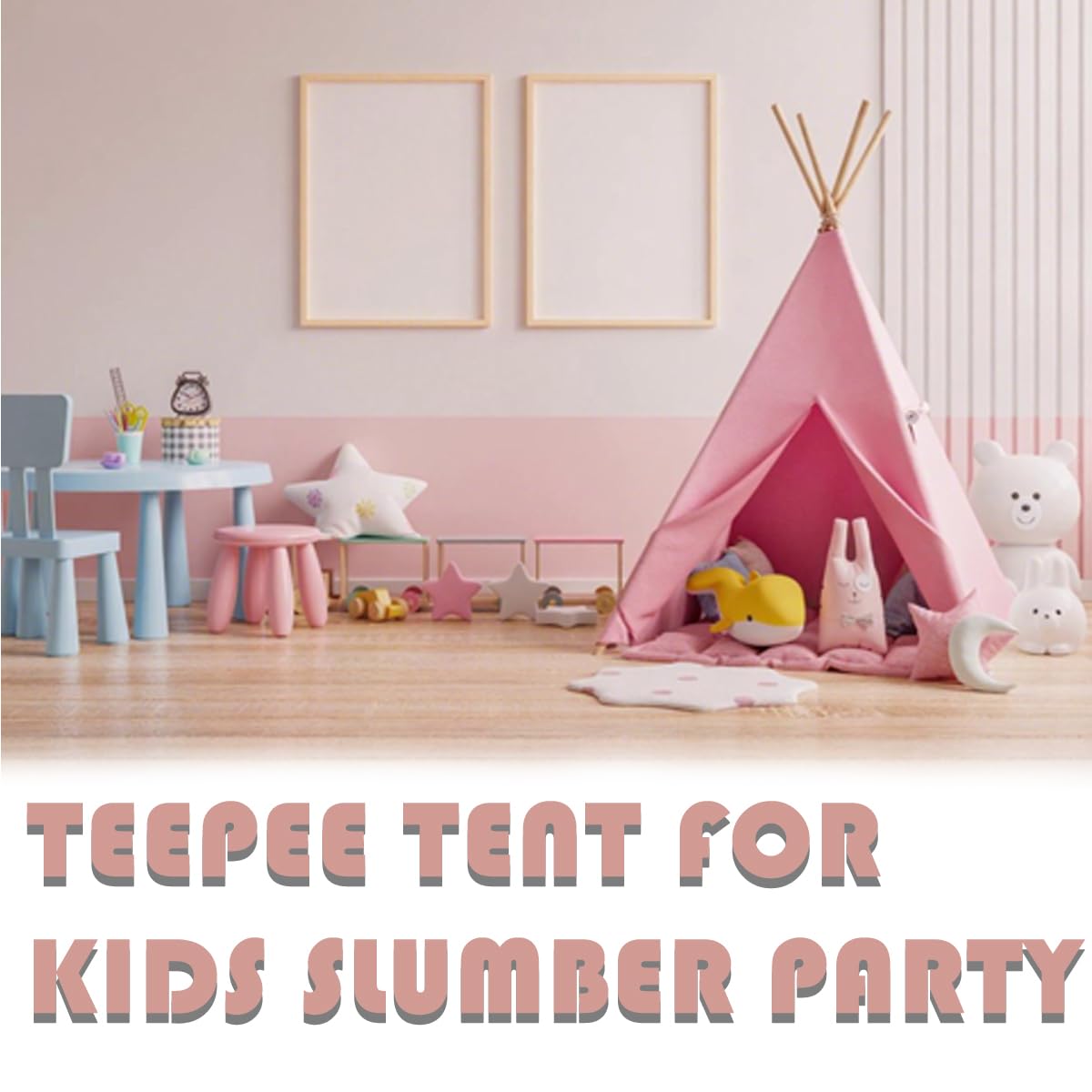 Kids Teepee Tent Set 6 Pack Indoor Outdoor Play Tent