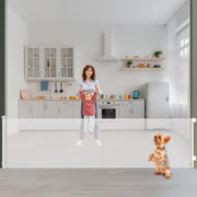 Retractable Baby Gate for Stairs, Double Lock System, 190 x 42 Inches