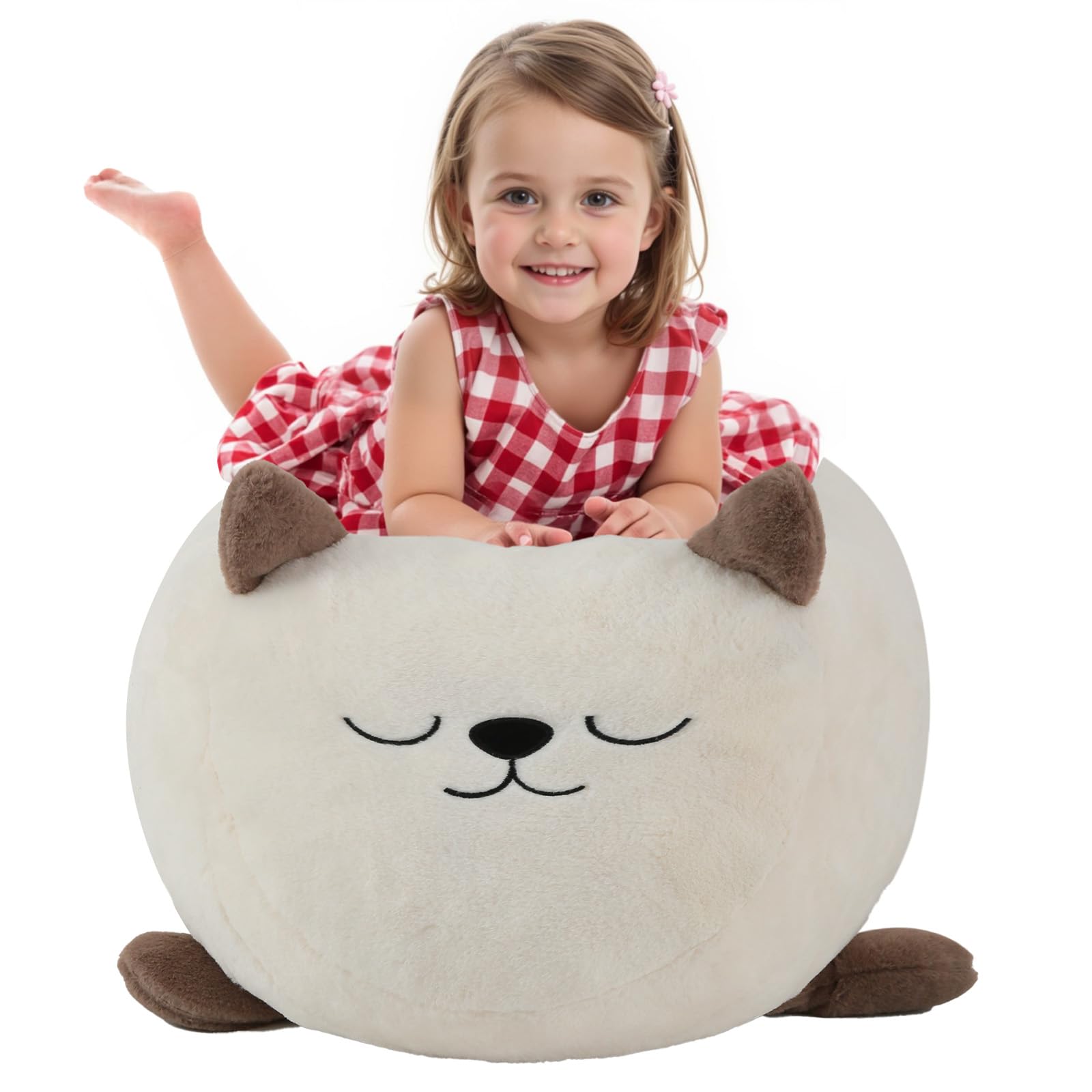 Kids Bean Bag Chair Cat Design with Shredded Foam Filling