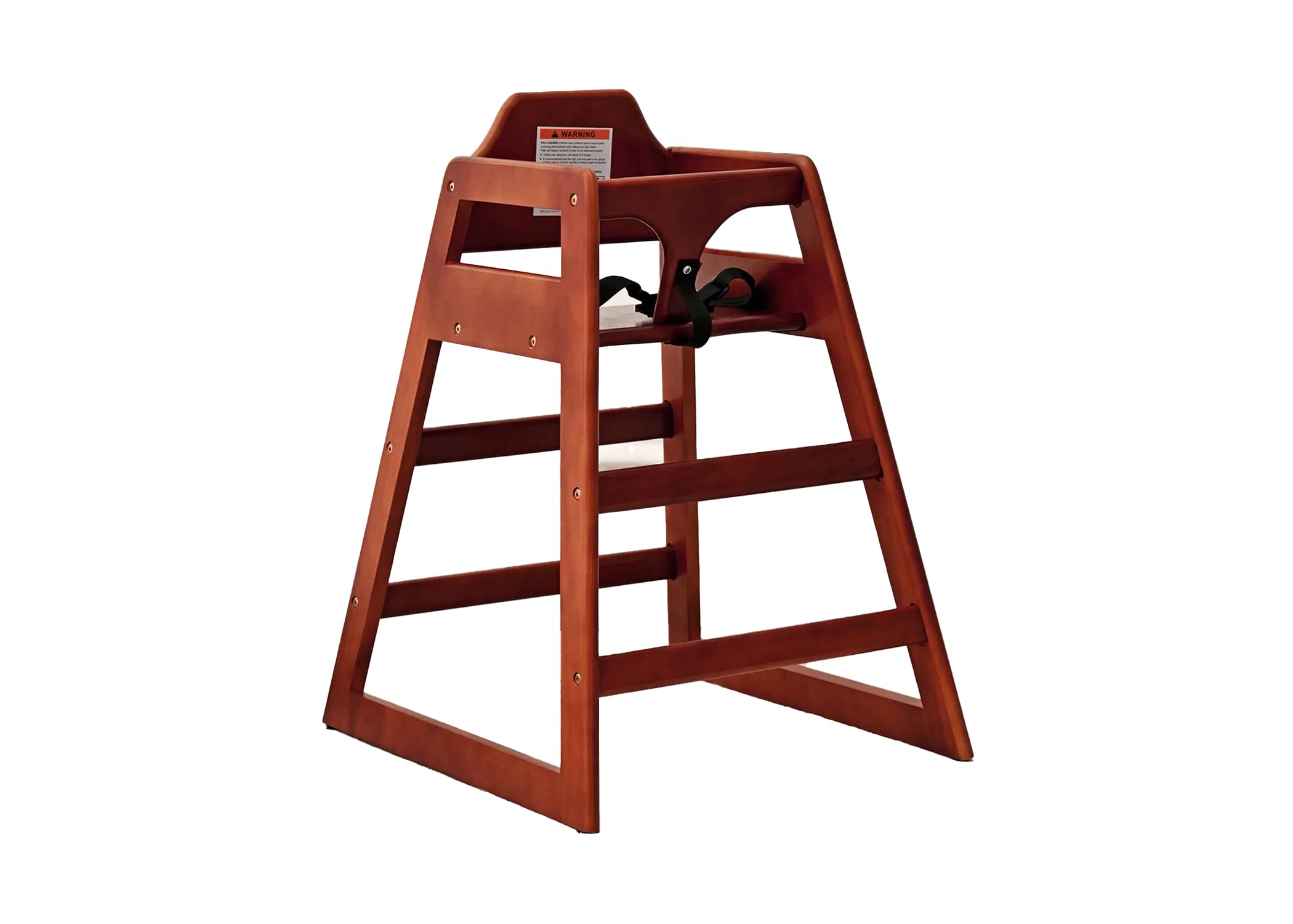Wooden High Chair with Mahogany Finish for Restaurant and Home