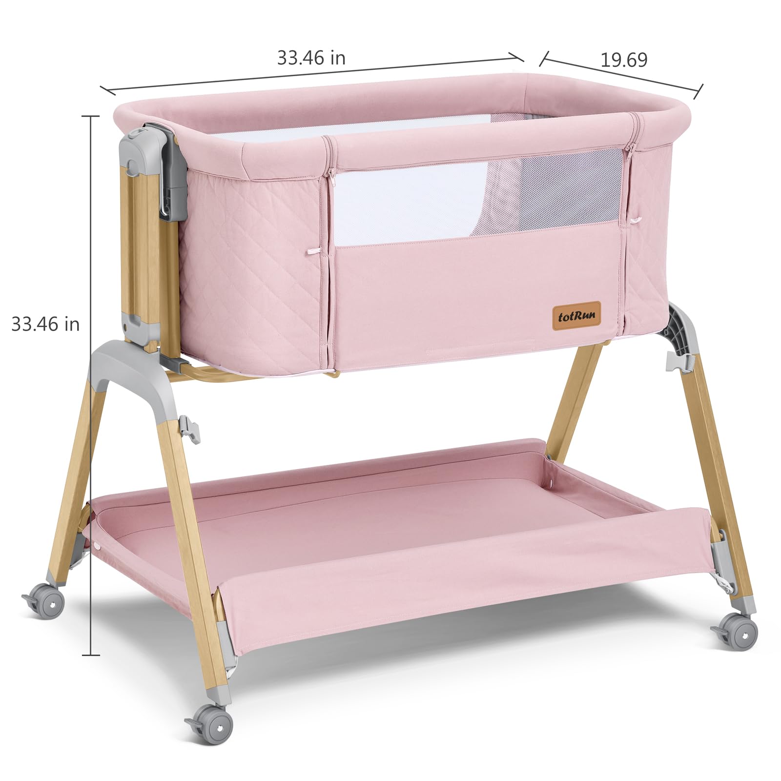 Bassinet Bedside Sleeper with 5-Height Adjustable Rocking Feature